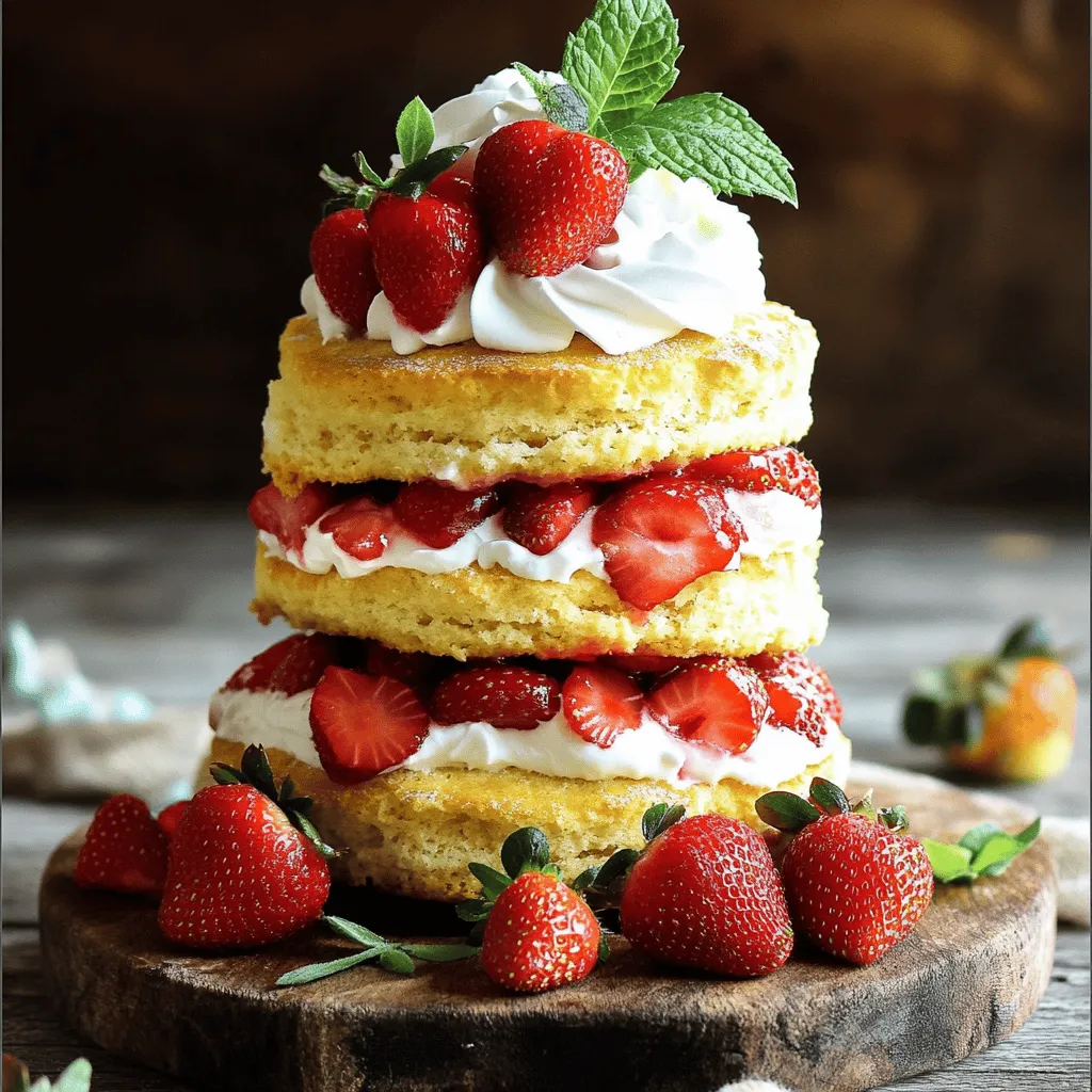 To make a delightful easy strawberry shortcake, gather the following ingredients: