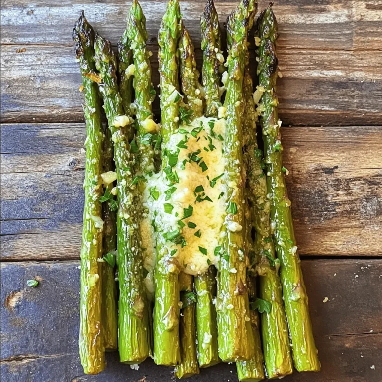 - 1 pound fresh asparagus - 4 cloves garlic, minced - 1 medium lemon (zest and juice) - Olive oil - Sea salt and black pepper - Optional: crushed red pepper flakes and grated Parmesan cheese To make Lemon Garlic Roasted Asparagus, you need fresh ingredients. Start with fresh asparagus. Look for spears that are firm and bright green. They should feel crisp to the touch. Next, grab some garlic. Four cloves will give your dish that rich, savory flavor. Finally, you need one lemon. Use it for both zest and juice. This adds brightness and tang to the dish. Now, let’s talk about pantry staples. Olive oil is key for roasting. It helps the asparagus get that lovely golden color. You will also need sea salt and black pepper. These add basic seasoning. If you want a kick, use crushed red pepper flakes. They bring a nice heat. For a touch of richness, sprinkle some grated Parmesan cheese on top. It melts into the asparagus and adds depth. Gather these ingredients together, and you are ready to cook. For the full recipe, check out the provided link. It guides you step by step to create this tasty side dish. - Preheat the oven to 400°F (200°C). This step is key for roasting asparagus. A hot oven helps the asparagus get tender and slightly crispy. - Prepare the marinade in a mixing bowl. In a large bowl, mix together: - 3 tablespoons extra virgin olive oil - 4 cloves garlic, minced - Zest of 1 medium lemon - 2 tablespoons freshly squeezed lemon juice - 1 teaspoon fine sea salt - 1/2 teaspoon freshly ground black pepper - 1/4 teaspoon crushed red pepper flakes (optional for heat) Whisk these ingredients until they blend well. The aroma will be bright and inviting. - Coat the asparagus and arrange on a baking sheet. Add 1 pound of trimmed asparagus to the marinade. Toss gently to coat each spear. This ensures every bite bursts with flavor. Line a baking sheet with parchment paper for easy cleanup. Spread the asparagus in a single layer on the sheet. - Roast for 12-15 minutes, adding cheese towards the end. Place the baking sheet in your preheated oven. Roast until the asparagus is tender yet crisp. About 2 minutes before the end, sprinkle 2 tablespoons of grated Parmesan cheese over the asparagus. This adds a creamy, savory touch. Once done, let the asparagus cool slightly before serving. You can find the full recipe to guide your cooking experience. Enjoy the bright taste of lemon and garlic in a simple yet delightful dish! - Look for firm and vibrant green spears. - Avoid asparagus with soft or wilted tips. When picking asparagus, freshness is key. I always choose spears that feel crisp and look bright. This choice ensures a better flavor and texture after roasting. If you find asparagus with yellowing or limp tips, skip them. They won't taste good and can ruin your dish. - Try adding herbs like thyme or basil for extra depth. - Serve on a platter with lemon wedges for a pop of color. To boost flavor, consider mixing in fresh herbs. Thyme adds a lovely earthiness. Basil brings a sweet touch that pairs well with lemon. For an elegant touch, place the roasted asparagus on a large platter. Adding lemon wedges beside the dish allows guests to squeeze more juice. This little detail makes your meal more interactive and visually appealing. {{image_4}} You can easily change this dish to meet your needs. For those who follow a vegan diet, try using nutritional yeast instead of cheese. This gives a cheesy flavor without dairy. If you're watching your sodium intake, swap out sea salt for herbs. Try garlic powder or onion powder for extra taste without the salt. Mix things up by using different veggies. Broccoli or green beans work well with lemon and garlic. They soak up flavors and add variety to your meals. You can also try herbs like thyme or rosemary. These herbs pair nicely with asparagus and add a fresh twist. Experimenting with spices like cumin or smoked paprika can create a fun new flavor profile for your dish. To keep your Lemon Garlic Roasted Asparagus fresh, use an airtight container. Glass or plastic containers with tight lids work well. Store the asparagus in the fridge. It will stay good for about 3 to 5 days. If you want the best taste, eat it sooner rather than later. To reheat, the oven is your best friend. Preheat it to 350°F (175°C). Place the asparagus on a baking sheet and warm for about 10 minutes. This method keeps the texture nice and crisp. If you're in a hurry, you can use a microwave. Heat it in short bursts of 30 seconds. Be careful not to overcook it, or it may become mushy. Roasting asparagus takes about 12 to 15 minutes. You want them tender but still crisp. Check them at the 12-minute mark. If they are bright green and tender, they are ready! You can use frozen asparagus, but the texture will differ. Frozen asparagus often becomes softer when cooked. For the best taste, fresh asparagus is the way to go. Lemon garlic roasted asparagus pairs well with many dishes. Consider serving it with grilled chicken, salmon, or steak. It also goes great with quinoa or rice. For a complete meal, add a fresh salad. The ingredients in this recipe are already gluten-free. Use gluten-free cheese or skip the cheese if needed. Enjoy the flavors without worry! For the full recipe, check out the link provided. In this post, we looked at how to make Lemon Garlic Roasted Asparagus. We covered key fresh ingredients and pantry staples you need to create this dish. I provided step-by-step instructions for roasting, along with tips for selecting and storing asparagus. We also discussed variations to fit dietary needs and answered FAQs about roasting times and serving suggestions. Cooking this simple dish is easy and rewarding. Enjoy your tasty asparagus as a side or a snack!