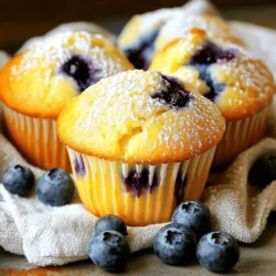 - 1 ½ cups all-purpose flour - 1 cup fresh or frozen blueberries - ½ cup granulated sugar - 2 teaspoons baking powder - ½ teaspoon baking soda - ½ teaspoon salt - 1 large egg - ½ cup plain Greek yogurt - ⅓ cup vegetable oil - 2 tablespoons freshly squeezed lemon juice - Zest of 1 lemon - 1 teaspoon vanilla extract These ingredients make the best lemon blueberry muffins. Each one plays a key role. The all-purpose flour gives the muffins structure. The blueberries add natural sweetness and color. Granulated sugar balances the tartness of lemon. Baking powder and baking soda make the muffins rise. The salt enhances all the flavors. The egg binds everything together. Greek yogurt adds moisture and richness. Vegetable oil keeps them soft. Fresh lemon juice and zest provide that bright, zesty flavor that makes these muffins stand out. Lastly, vanilla extract adds a warm note. Using fresh blueberries gives a burst of flavor. Frozen blueberries work well too and save time. If you want to make these muffins even better, check the Full Recipe for complete details. 1. First, preheat your oven to 375°F (190°C). This heat is perfect for baking muffins. 2. Next, prepare your muffin tin. You can use paper liners or spray it lightly with cooking spray. This will help your muffins come out easily. 3. In a medium bowl, measure and combine the dry ingredients. Whisk together 1 ½ cups of all-purpose flour, ½ cup of granulated sugar, 2 teaspoons of baking powder, ½ teaspoon of baking soda, and ½ teaspoon of salt. Make sure they are mixed well. This will be your dry mixture. 1. In a large bowl, combine the wet ingredients. Start with 1 large egg, then add ½ cup of plain Greek yogurt, ⅓ cup of vegetable oil, 2 tablespoons of freshly squeezed lemon juice, the zest of 1 lemon, and 1 teaspoon of vanilla extract. Whisk these ingredients until they are smooth and blended. 2. Now, slowly add your dry mixture to the wet ingredients. Use a spatula to stir gently. Mix just until combined. It’s fine if the batter is a bit lumpy; don’t overmix. 1. Carefully fold in 1 cup of blueberries. Do this gently to avoid crushing the berries. You want them spread throughout the batter. 2. Using a spoon or ice cream scoop, fill each muffin cup about three-quarters full with the batter. This helps the muffins rise nicely. 3. Place the muffin tin in your preheated oven. Bake for 18-22 minutes. You know they are ready when a toothpick inserted into the center comes out clean. 4. Once baked, let the muffins cool in the tin for about 5 minutes. After that, transfer them to a wire rack to cool completely. For a complete guide, check the Full Recipe. To make perfect lemon blueberry muffins, avoid overmixing the batter. Overmixing can make your muffins tough. Mix until just combined, leaving some lumps. This keeps them light and fluffy. Next, ensure the blueberries are well-distributed. Fold them in gently after mixing the batter. This way, you get blueberries in every bite. If you crush them, they can turn your batter blue. No one wants blue muffins! For presentation, serve the muffins warm. Dust with powdered sugar to make them look special. Add fresh blueberries on the side for a pop of color. If you want to gift them, wrap in a clean tea towel or place them in a nice box. When it comes to pairing, think about drinks like tea or coffee. They go well with these muffins. You can also spread a little butter or lemon curd on top. This adds extra flavor and makes each bite delightful. For the full recipe, check the earlier section. Happy baking! {{image_4}} You can change the taste of your lemon blueberry muffins by using different fruits. Try raspberries, blackberries, or even diced peaches. Each fruit brings a new twist and keeps your muffins exciting. Mixing in a fruit blend can also make for a fun surprise in every bite. Adding spices can enhance the flavor too. Try a pinch of cinnamon or nutmeg. These spices add warmth and depth to the muffins. Just a little goes a long way, so start with a small amount and adjust to your taste. If you want to make gluten-free muffins, substitute regular flour with a gluten-free blend. Many blends work well and keep the muffins light. Just make sure to check the package for the right measurements. Using alternative sweeteners is another option. You can use honey, maple syrup, or stevia. These sweeteners can change the flavor and sweetness level. Adjust the amount based on your preference. For the full recipe, check the previous sections. Enjoy baking and experimenting! To keep your lemon blueberry muffins fresh, follow these best practices. First, let the muffins cool completely on a wire rack. Once cooled, store them in an airtight container. This will help keep them moist. You can also wrap each muffin in plastic wrap if you want to keep them extra fresh. In terms of shelf life, these muffins last about three days at room temperature. If you want to save them longer, freezing is a great option. Wrap each muffin tightly in plastic wrap, then place them in a freezer bag. They can stay fresh for up to three months in the freezer. Enjoying these muffins warm again is simple. You can use the oven or the microwave. If using the oven, preheat it to 350°F (175°C). Place the muffins on a baking sheet and heat for about 10 minutes. This method keeps them fluffy. For quick reheating, the microwave works too. Place a muffin on a microwave-safe plate and heat for about 15-20 seconds. This method is fast but may make them a bit softer. Choose the method you prefer! How can I make these muffins healthier? You can swap some ingredients for healthier options. Use whole wheat flour instead of all-purpose flour. You can also reduce sugar by using honey or a sugar substitute. Using applesauce instead of oil adds moisture and cuts fat. Can I use frozen blueberries? Yes, you can use frozen blueberries. Just add them straight from the freezer. Do not thaw them first, as this keeps them from turning the batter blue. What is the best way to freeze muffins? To freeze muffins, first let them cool completely. Wrap each muffin in plastic wrap. Place them in a freezer bag or container. Label the bag with the date. They will keep well for up to three months. What to do if muffins are too dense? If your muffins are dense, they may need more leavening. Check your baking powder and baking soda for freshness. You can also try folding the batter less. Overmixing can make them tough. How to adjust baking time for mini/micro muffin versions? For mini muffins, reduce the baking time to about 10-15 minutes. For micro muffins, check them after 8-10 minutes. Keep an eye on them to avoid overbaking. Use a toothpick to test for doneness. This blog post covered everything you need to make delicious blueberry muffins. You learned about the simple ingredients, detailed steps, and helpful tips for baking. I shared ways to adapt the recipe and store leftovers, too. Enjoying fresh muffins at home is easy with this guide. Remember to get creative with flavors and share these treats with family. Happy baking!