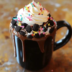 - 4 Oreo cookies, crushed with chunks for texture - 1/4 cup all-purpose flour - 1/4 cup milk - 2 tablespoons granulated sugar - 1/4 teaspoon baking powder - 1 tablespoon vegetable oil - A pinch of salt - Optional toppings: Colorful sprinkles or whipped cream To make the best Oreo mug cake, you need just a few simple items. First, gather four Oreo cookies. I recommend crushing them but keep some chunks for a nice texture in your cake. Next, grab 1/4 cup of all-purpose flour. This gives the cake its structure. Then, you’ll want 1/4 cup of milk. It adds moisture and helps the cake rise. Add 2 tablespoons of granulated sugar for sweetness. Don’t forget 1/4 teaspoon of baking powder; it makes your cake fluffy. You also need 1 tablespoon of vegetable oil. This makes the cake rich and soft. Lastly, a pinch of salt enhances all the flavors. For extra fun, think about adding colorful sprinkles or whipped cream on top. This makes your mug cake feel special. All these ingredients mix together to create a quick and tasty treat. You can find the full recipe online for more details. Enjoy your baking! - Start by placing 4 Oreo cookies in a microwave-safe mug. - Use a fork to crush them into fine crumbs, leaving some chunks for fun texture. - Add 1/4 cup all-purpose flour, 2 tablespoons granulated sugar, 1/4 teaspoon baking powder, and a pinch of salt. - Mix these dry ingredients well with a spoon until they are evenly combined. - Pour in 1/4 cup milk and 1 tablespoon vegetable oil. - Stir the mixture until it becomes a smooth batter. Make sure there are no lumps. - For an extra treat, fold in some chocolate chips or another crushed Oreo. - Place the mug in the microwave and cook on high for about 1 minute and 30 seconds. - Keep an eye on your cake as it cooks. It should rise and be set in the center. - Carefully take the mug out of the microwave and let it cool for about a minute. - If you want, top it with whipped cream or colorful sprinkles for a special touch. This is a fun and quick way to enjoy a delicious Oreo mug cake. For the full recipe, check out the full recipe section above! Mixing is key to a great mug cake. Stir your batter well to blend all the ingredients. This ensures your cake turns out light and fluffy. If you skip this step, you may end up with lumps. Microwave wattage varies, so cooking times will change. Most microwaves cook the cake in about 1 minute and 30 seconds. If your cake seems wet, try adding 10 more seconds. Always keep an eye on it as it cooks. Want to make your mug cake even better? Add a handful of chocolate chips! They melt into the cake and add a rich taste. You can also mix in another crushed Oreo for extra fun. For a lovely presentation, top your mug cake with whipped cream. A sprinkle of colorful sprinkles makes it more festive. It’s a simple way to make your treat look special. Enjoy your Oreo mug cake delight! For the full recipe, check out the details earlier in this article. {{image_4}} Want to switch things up? You can use different Oreos! Try using Golden Oreos for a lighter taste. Peanut butter Oreos add a rich, nutty flavor. You can even mix it up with mint Oreos for a fresh twist. Adding extracts is a great idea too. A few drops of vanilla or almond extract can elevate the taste. Just be careful not to add too much! Ready to take your mug cake to the next level? Top it with a scoop of ice cream. Vanilla ice cream pairs well with the cake's chocolate. You can drizzle chocolate sauce on top for extra sweetness. If you want a fruity twist, add fresh berries. Strawberries or raspberries can add a nice tartness. Just slice them and sprinkle on top. These simple changes make your dessert feel gourmet! To keep your leftover mug cake fresh, let it cool completely first. Then, cover it tightly with plastic wrap or place it in an airtight container. This will help keep it moist. Store it in the fridge for up to two days. When you are ready to eat it, you can reheat it in the microwave. Heat it in short bursts of 15 seconds until warm. Be careful not to overheat, or it may dry out. You can prep the dry ingredients in advance. Mix the crushed Oreos, flour, sugar, baking powder, and salt in a small container. Just keep it sealed until you are ready to make the mug cake. When you want a quick dessert, add the wet ingredients and microwave it. This makes for an easy and fast treat anytime! You should microwave the mug cake for about 1 minute and 30 seconds. Cooking times may vary based on your microwave’s power. If your microwave is less powerful, you may need to add a few more seconds. Always watch the cake as it cooks. You want it to rise and set nicely. Yes, you can! If you want a dairy-free option, try using almond milk or oat milk. Coconut milk also works well and adds a nice flavor. Just swap the milk for the same amount of your chosen alternative. I love to serve my Oreo mug cake with whipped cream on top. You can add colorful sprinkles for fun! A scoop of vanilla ice cream makes it even better. You can also drizzle chocolate syrup over it for extra sweetness. You can easily double the recipe! Just use 8 Oreo cookies, 1/2 cup flour, and 1/2 cup milk. Also, make sure to use a larger mug or two separate mugs. This way, you can enjoy more cakes or share with a friend. This Oreo mug cake is quick and fun to make. You need just a few simple ingredients like Oreo cookies, flour, and milk. Follow the steps to mix, microwave, and enjoy. Try adding your favorite flavor twists or toppings for more fun. Remember to store any leftovers properly for later. Making this treat can be a delightful adventure in the kitchen! Get creative and share with friends. Enjoy your delicious creation!