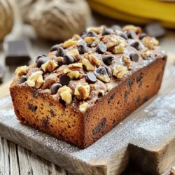 To make the best chocolate chip banana bread, you need simple and fresh ingredients. Here’s what you’ll need: - 3 ripe bananas, thoroughly mashed - 1/3 cup melted coconut oil - 1/2 cup packed brown sugar - 1 large egg, lightly beaten - 1 teaspoon pure vanilla extract - 1 teaspoon baking soda - A pinch of salt - 1 cup all-purpose flour - 1/2 cup dark chocolate chips - 1/2 teaspoon ground cinnamon (optional) - 1/2 cup chopped walnuts (optional) These ingredients blend well to create a moist and flavorful bread. The ripe bananas add natural sweetness. The coconut oil gives a rich texture. Brown sugar brings a lovely caramel note. You can choose to add ground cinnamon for a warm taste or walnuts for a nice crunch. Make sure your bananas are very ripe. This is key for flavor and moisture. You can use dark chocolate chips for a richer taste. This combination makes a delightful treat for breakfast or dessert. For the full recipe, just follow the steps ahead! - Preheat the oven to 350°F (175°C). - Prepare the loaf pan by greasing it or using parchment paper. - Combine the mashed bananas with melted coconut oil in a large bowl. - Add the brown sugar, egg, and vanilla extract to the banana mix. - Incorporate baking soda and salt. Stir well. - Gradually fold in the all-purpose flour, mixing until just blended. - Fold in the chocolate chips and walnuts, ensuring even distribution. - Pour the batter into the prepared loaf pan and smooth the top. - Bake for 50-60 minutes. Check for doneness with a toothpick. This simple process leads to a tasty chocolate chip banana bread. You can find the full recipe online for exact measurements and more tips! - How to avoid overmixing: Mix your ingredients until just combined. If you stir too much, the bread can turn out dense. Gently fold in the flour and mix in the chocolate chips carefully. - Recommended baking times and temperature: Bake at 350°F (175°C) for 50 to 60 minutes. Check your bread halfway through to see how it is rising. - Checking doneness with a toothpick: Insert a toothpick into the center. If it comes out clean or with a few crumbs, your bread is ready. If it has wet batter, give it more time. - Presentation tips for banana bread: Slice the bread thickly for a hearty look. Serve on a nice plate or a wooden board for a rustic touch. Dust the top with powdered sugar if desired. - Pairing suggestions: Spread butter on warm slices, or drizzle with honey for a sweet twist. You can also try cream cheese for a rich experience. - Best practices for warm serving: Serve the bread warm from the oven for the best flavor. Let it cool in the pan for a few minutes, then slice and serve. - Incorporating spices: Adding a teaspoon of ground cinnamon gives the bread warmth and depth. You can also try nutmeg or allspice for a different flavor. - Alternative mix-ins: Consider adding chopped walnuts for crunch. Dried fruit, like raisins or cranberries, can add sweetness and chewiness as well. {{image_4}} You can switch to whole wheat flour for a healthier loaf. Whole wheat adds fiber and a nutty taste. It keeps the bread moist and tasty. If you prefer gluten-free options, try almond flour or a gluten-free blend. These flours will change the texture but can still yield a delicious result. You can replace brown sugar with honey or agave syrup. These options add sweetness and moisture. They can also give a unique flavor profile. If you want a lower glycemic index, use coconut sugar. Coconut sugar has a rich taste and works well in this recipe. Want to get creative? Add peanut butter or Nutella for a rich twist. These spreads blend well with bananas and chocolate. You can also toss in zucchini or apple for extra moisture and flavor. They add a natural sweetness and keep the bread light and fluffy. To keep your chocolate chip banana bread fresh for a few days, store it in an airtight container. Place it at room temperature away from direct sunlight. If you want to enjoy it for breakfast or a snack, just slice a piece as needed. This makes it easy to grab and go! If you want to store it for longer, refrigerate the banana bread. Wrap it tightly in plastic wrap and then in aluminum foil. This prevents it from drying out. For freezing, first, slice the bread. Wrap each slice in plastic wrap and place them in a freezer-safe bag. This allows you to take out only what you need. To thaw, leave the slices at room temperature for a few hours. You can also use a microwave for a quick warm-up. Chocolate chip banana bread lasts about 3 to 4 days at room temperature. In the fridge, it stays fresh for about a week. If frozen, it can last up to 3 months. Always check for spoilage. Signs include a sour smell or visible mold. If you see these signs, it's best to toss it. Enjoy your delicious banana bread while it's fresh! For the full recipe, check out the Decadent Chocolate Chip Banana Bread section above. Can I replace the egg? Yes, you can replace the egg with a few options. Use 1/4 cup of unsweetened applesauce. You can also use 1/4 cup of yogurt or a flax egg. To make a flax egg, mix 1 tablespoon of ground flaxseed with 2.5 tablespoons of water. Let it sit for about 5 minutes to thicken. Each of these options will add moisture and help bind the ingredients. How do I ripen bananas quickly? You can ripen bananas quickly by placing them in a brown paper bag. The bag traps ethylene gas and speeds up ripening. You can also place them in a warm spot in your kitchen. If you need them ready fast, bake unripe bananas at 300°F (150°C) for 15-20 minutes. Let them cool before using them in your recipe. Why is my banana bread dense? A dense banana bread often comes from overmixing the batter. When you combine the flour, mix just until you see no dry spots. Overmixing makes the bread tough. Another reason might be too much flour. Make sure to measure it correctly. Use a spoon to scoop and level off the flour in your measuring cup. Can I make this recipe in muffin form? Yes, you can easily make muffins with this recipe. Just pour the batter into a greased muffin tin. Fill each cup about two-thirds full. Bake for about 18-22 minutes at 350°F (175°C). Check for doneness with a toothpick; it should come out clean when done. This gives you a fun, portable treat. What can I substitute for coconut oil? You can swap coconut oil for vegetable oil or melted butter. Both options will work well and keep the bread moist. If you want a different flavor, try using olive oil. It will add a nice taste to your banana bread. Is there a non-dairy replacement for chocolate chips? Yes, you can use dairy-free chocolate chips for this recipe. Many brands offer great options that taste just as good. You can also chop up a dairy-free chocolate bar in place of chips if you prefer. This way, you can enjoy your banana bread while keeping it dairy-free! You learned how to make a tasty banana bread using just a few simple steps. We reviewed the key ingredients and offered tips for perfecting your recipe. Remember to try different variations and storage methods to keep your bread fresh. Don’t be afraid to experiment with add-ins and flavors for your unique touch. Enjoy baking, and share your delicious results with family and friends. You may even inspire someone else to try their hand at this classic treat!