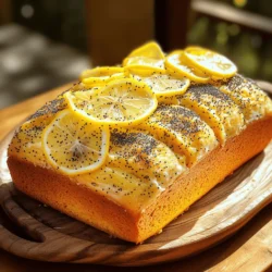 - 1 ½ cups all-purpose flour - ½ cup granulated sugar - 2 tablespoons poppy seeds - 1 teaspoon baking powder - ½ teaspoon baking soda - ¼ teaspoon salt - ½ cup unsalted butter, softened to room temperature - 2 large eggs, at room temperature - 1 tablespoon lemon zest (grated from about 1 large lemon) - ½ cup plain Greek yogurt - ¼ cup fresh lemon juice (approximately the juice of 2 medium lemons) The right ingredients make a big difference in Lemon Poppy Seed Bread. Each one adds a unique taste. Here’s why each matters: - All-purpose flour gives the bread structure. It helps it rise and stay soft. - Granulated sugar adds sweetness. It balances the tartness of lemon. - Poppy seeds give a nice crunch. They also add a lovely visual touch. - Baking powder and baking soda are both leavening agents. They help the bread rise. - Salt enhances flavors. It brings all the other ingredients together. - Unsalted butter adds richness. It keeps the bread moist and tender. - Eggs provide binding. They help hold the bread together. - Lemon zest adds bright flavor. It makes the bread taste fresh and zesty. - Plain Greek yogurt adds moisture. It also gives a slight tang. - Fresh lemon juice is key for that lemony flavor. It brightens every bite. You may want to swap some ingredients. Here are a few ideas: - Alternatives for all-purpose flour: You can use whole wheat flour or almond flour. Each will change the texture. - Sweeteners comparison for granulated sugar: Try honey or maple syrup for a natural sweetener. Remember, they may alter the moisture level. - Non-dairy options for Greek yogurt: Coconut yogurt or almond yogurt work well. They keep the recipe creamy without dairy. Using the right ingredients is crucial. It affects taste, texture, and overall enjoyment. You can easily find the full recipe to guide you through making this delicious Lemon Poppy Seed Bread. 1. Preheat your oven to 350°F (175°C). This helps the bread bake evenly. 2. Grease the loaf pan with butter or cooking spray. This keeps the bread from sticking. 1. In a large bowl, add the dry ingredients. This includes flour, sugar, poppy seeds, baking powder, baking soda, and salt. Whisk them together well. 2. In another bowl, cream the butter until it is light. This takes about 2-3 minutes. Add the eggs one by one, mixing well after each. 3. Now, stir in the lemon zest and yogurt until smooth. This adds a nice tangy flavor. Follow this by adding the lemon juice, mixing until combined. 1. Next, gently fold the dry mixture into the wet ingredients. Do this with a spatula or wooden spoon. Mix until just combined. A few lumps are okay! 2. Carefully pour the batter into your greased loaf pan. Use a spatula to smooth the top. This helps it bake evenly. 3. Place the pan in the oven. Bake for 50-60 minutes. Check doneness by inserting a toothpick in the center. If it comes out clean or with a few crumbs, it’s done! To get the best texture in your lemon poppy seed bread, avoid overmixing. When you combine the wet and dry ingredients, mix gently. It’s okay if the batter has a few lumps. Overmixing can lead to a dense loaf instead of a light one. Using room temperature ingredients also helps. When your butter and eggs are at room temperature, they mix better. This creates a smooth batter and helps the bread rise nicely. You can boost the lemon flavor by adding citrus extracts. A few drops of lemon extract can deepen the taste. For a sweet finish, try drizzling a simple glaze on top. Mix powdered sugar with lemon juice for a bright topping. You can also sprinkle more poppy seeds for extra crunch. Presentation matters! Slice the loaf and arrange it on a nice platter. Garnish with thin lemon slices and a sprinkle of poppy seeds. This makes the bread look fresh and inviting. Serve it with tea or coffee for a lovely pairing. The warm drink will enhance the zesty flavors of the bread. For the full recipe, check the section above! {{image_4}} You can change the taste of your lemon poppy seed bread easily. Adding blueberries gives a fruity twist. The sweet berries balance the tart lemon. You can mix in about one cup of fresh or frozen blueberries. They will burst with flavor as the bread bakes. Incorporating nuts is another great option. Chopped walnuts or pecans add a nice crunch. They also make the bread more filling. You can add about half a cup of nuts. Stir them in gently to keep the texture light. If you want a vegan version, you can swap out eggs and butter. Use flax eggs instead. To make one flax egg, mix one tablespoon of ground flaxseed with three tablespoons of water. Let it sit for about five minutes to thicken. For butter, use coconut oil or vegan margarine. You can also make the bread gluten-free. Use a gluten-free flour blend instead of all-purpose flour. Ensure it contains xanthan gum for the best texture. This change keeps the bread fluffy and delicious. You can create holiday-themed variations. Try adding spices like cinnamon or nutmeg for winter. This gives the bread a warm, cozy flavor. You might also top it with a glaze of powdered sugar and lemon juice. In summer, use seasonal fruits. Adding strawberries or raspberries enhances the bread's flavor. You can mix in about one cup of fresh fruit. This keeps your lemon poppy seed bread fresh and exciting. To keep your Lemon Poppy Seed Bread fresh, store it properly. Wrap the bread tightly in plastic wrap. You can also use aluminum foil for extra protection. A sealed container works well too. This helps maintain moisture and flavor. When storing, place the bread in a cool, dry place. Avoid areas with high humidity. Countertops are great, but keep it away from sunlight. This ensures your bread stays tasty for longer. If you want to freeze your bread, it’s easy! First, let it cool completely. Then, slice the bread for easy serving later. Wrap each slice in plastic wrap. Place all wrapped slices in a freezer bag. Make sure to remove as much air as possible. When you want to eat it, take out a slice. Let it thaw at room temperature. You can also warm it in a toaster. This keeps the bread soft and delicious. Lemon Poppy Seed Bread lasts about 3 to 4 days at room temperature. Make sure it stays wrapped to keep it fresh. If you store it in the fridge, it may last up to a week. However, refrigeration can make the bread a bit dry. For the best taste, I suggest keeping it on the counter. If you freeze it, the bread can last for 2 to 3 months. Just remember to follow the freezing tips for best results. Enjoy your zesty treat at its finest! Can I use lemon extract instead of fresh juice? Yes, you can use lemon extract. However, fresh lemon juice gives the best flavor. If you choose extract, use about 1 tablespoon and add a bit of water to balance it. How can I tell when my Lemon Poppy Seed Bread is done baking? Your bread is done when a toothpick inserted in the center comes out clean. It should also feel firm and spring back slightly when touched. Is it normal for the bread to sink in the middle? A sunken bread can happen if the oven is too cool or if it is overmixed. Make sure to mix just until combined and check your oven temperature. What can I use instead of poppy seeds? You can replace poppy seeds with chia seeds or sesame seeds. Both add texture and flavor, but they will taste different. Can I make this bread without dairy? Yes! You can use dairy-free butter and a plant-based yogurt. These swaps will keep your bread moist and tasty. Where can I find the full recipe? You can find the full recipe in the earlier section of this article. It includes all the steps and tips. How can I adjust the recipe for a smaller loaf? To make a smaller loaf, cut all ingredients in half. Use a smaller loaf pan and reduce baking time. Start checking for doneness at 30 minutes. In this post, we explored the ingredients for Lemon Poppy Seed Bread, including key substitutes. I provided step-by-step instructions to help you bake with confidence. We also discussed tips for the perfect texture, flavor twists, and impressive presentations. My final thought: baking is fun and creative. Enjoy experimenting with flavors and make it your own. Fresh bread can brighten any day!