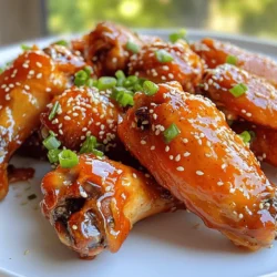 - 2 lbs fresh chicken wings - 1/4 cup Sriracha sauce - 1/4 cup pure honey - 2 tablespoons soy sauce - 2 tablespoons unsalted butter, melted - 2 cloves garlic, finely minced - 1 teaspoon fresh ginger, grated - 1/2 teaspoon sea salt - 1/4 teaspoon freshly ground black pepper - 1 tablespoon sesame seeds (for garnish) - 2 green onions, finely chopped (for garnish) Sriracha honey chicken wings burst with flavor. The main ingredients shine through. Fresh chicken wings form the base. Sriracha sauce provides heat. Honey balances this with sweetness. For added depth, soy sauce brings umami. Melted butter adds richness. Garlic and ginger give a fresh kick. Salt and pepper enhance all the flavors. The garnishes make the dish pop. Sesame seeds add crunch. Green onions add color and freshness. Together, these ingredients create a dish that is bold and delicious. You can find the full recipe to make these wings. Enjoy the perfect mix of spicy and sweet! - Preheat your oven to 400°F (200°C). - Prepare a baking sheet with parchment paper. - In a large bowl, whisk together Sriracha, honey, soy sauce, melted butter, minced garlic, grated ginger, salt, and black pepper. - This marinade packs a punch! It's sweet and spicy. - Coat the chicken wings in the marinade. Make sure each wing is fully covered. - Arrange the wings on the baking sheet in a single layer. - Bake them for 40-45 minutes, flipping them halfway. This helps cook them evenly. - For extra crispiness, broil for 3-5 minutes. Watch closely to avoid burning! - Enjoy the aroma that fills your kitchen as they bake. For the full recipe, check out the detailed instructions above! To boost the taste of your Sriracha honey chicken wings, use fresh ingredients. Fresh chicken wings, garlic, and ginger make a big difference. If you have extra time, let the wings marinate longer. This allows the flavors to soak in well, making every bite amazing. For crispy wings, arrange them on the baking sheet with space in between. This helps air circulate around each wing. When broiling, be careful to avoid burning. Keep your eyes on the wings and check them often. Pair these wings with classic dips like blue cheese or ranch. Fresh veggies like celery and carrots make great sides too. These wings are perfect for game day, parties, or family dinners. They bring a fun and tasty twist to any occasion. For the full recipe, check out the steps above. {{image_4}} You can change the heat of your Sriracha Honey Chicken Wings easily. If you want a milder taste, use less Sriracha. Try starting with one tablespoon. You can add more later if you need it spicier. If you love heat, you can mix in some chili flakes or a dash of cayenne pepper. This lets you control the spice to fit your taste. You have options for cooking these wings. Air frying is a quick way to get crispy wings. Set your air fryer to 375°F (190°C) and cook for about 25-30 minutes. Just shake the basket halfway. Baking is another great way. It gives you that nice, roasted flavor. Follow the steps in the Full Recipe for baking. If you want a smoky taste, grilling works well too. Grill your wings over medium heat for 15-20 minutes. Remember to turn them often for even cooking. Sometimes, you may not have all the ingredients. No worries! You can swap honey for maple syrup or agave nectar. Both give a sweet touch. For a vegan option, use plant-based wings. These can be made from soy or cauliflower. You can also try a vegan honey alternative for the glaze. This way, everyone can enjoy these tasty wings! After you enjoy your Sriracha honey chicken wings, store any leftovers in the fridge. Place them in an airtight container. This keeps them fresh. You can also use a resealable plastic bag. Just make sure to squeeze out all the air. Refrigerate the wings within two hours of cooking to keep them safe. To freeze your chicken wings, first let them cool completely. Arrange the wings in a single layer on a baking sheet. Place them in the freezer for about two hours. Once frozen, transfer the wings to a freezer-safe bag. Remove as much air as possible. When you’re ready to eat, thaw them overnight in the fridge. Reheat in the oven at 350°F (175°C) until hot. This usually takes about 15-20 minutes. Cooked chicken wings can stay safe in the fridge for up to four days. If you freeze them, they can last for up to six months. After that time, they may lose taste and texture. Always check for any off smell or color before eating. Enjoy your leftovers safely! For the full recipe, check the earlier sections. Yes, you can use frozen chicken wings. If you have frozen wings, first thaw them in the fridge overnight. If you’re in a hurry, you can thaw them in cold water. Once thawed, pat them dry with paper towels. This step helps the wings get crispy. After drying, follow the same steps in the full recipe. Marinade them well and bake as usual. Sriracha sauce has a medium heat level. It brings a nice kick without being too hot. The honey balances the spice, adding sweetness. If you like it spicier, you can add more Sriracha. For less heat, reduce the amount of Sriracha sauce. This way, you can control the spice based on your taste. These wings pair well with various sides and drinks. Here are some great options: - Celery sticks with ranch or blue cheese dressing - Coleslaw for crunch and freshness - French fries or sweet potato fries for a filling meal - Beer or sparkling water to cool down the heat Feel free to mix and match your favorite sides! In this blog post, I shared a simple recipe for Sriracha Honey Chicken Wings. The ingredients, from fresh wings to tasty marinades, bring balance to flavor. I walked you through each step to achieve perfect wings and provided tips for crispiness. You can also try various cooking methods or ingredient swaps to suit your taste. Enjoy these wings at your next gathering or game night. They are sure to impress.